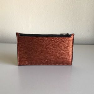 Coach Men’s Zip Card Case in Metallic Rust